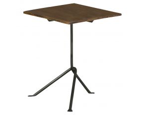 Heitor Square Tripod Leg Accent Table in Dark Brown Gunmetal