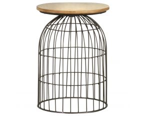 Modern Accent Table in Natural Gunmetal