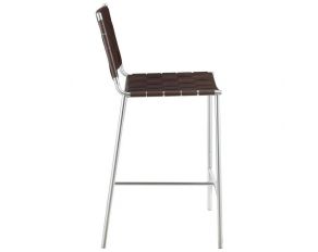 Counter Height Stool in Brown and Chrome