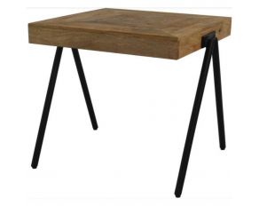 Square End Table in Natural Black