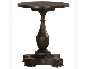 Round Pedestal End Table in Coffee