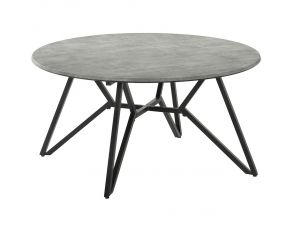 Diameter 36 Round Coffee Table in Cement and Gunmetal