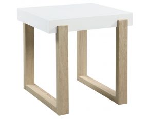 Rectangular End Table in White High Gloss