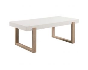 Rectangular Coffee Table with Sled Base in White High Gloss