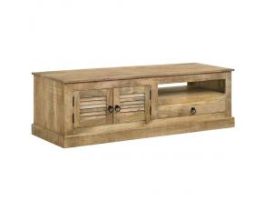 Wooden TV Console in Natural Brown