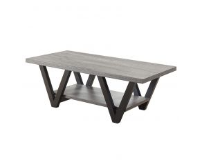 Higgins V-Shaped Coffee Table in Black And Antique Grey