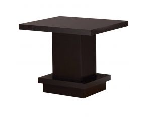 Pedestal Square End Table in Cappuccino