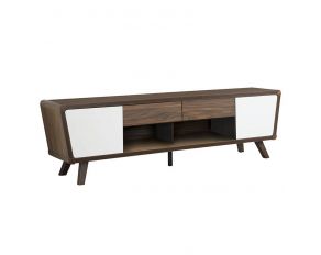 74 inch TV Stand in Walnut Glossy White