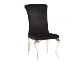 Carone Upholstered Side Chairs in Black And Chrome