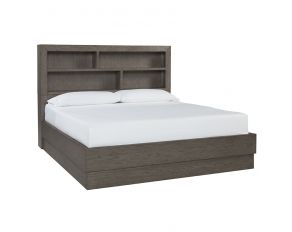 Anibecca California King Bookcase Bed in Weathered Gray