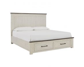 Brewgan California King Panel Storage Bed in Vintage White