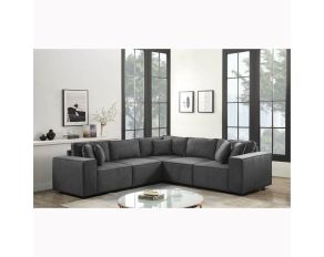 Silvester 5 Piece Sectional in Gray Fabric