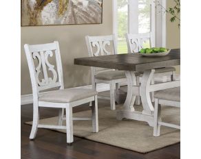 Auletta Dining Table in Distressed White and Gray