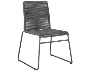 Jerome Rope-Woven Side Chair in Charcoal