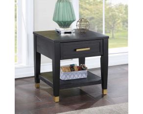 Yves End Table in Rubbed Charcoal