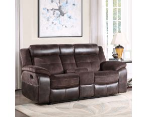 Pueblo Manual Reclining Console Loveseat in Coffee