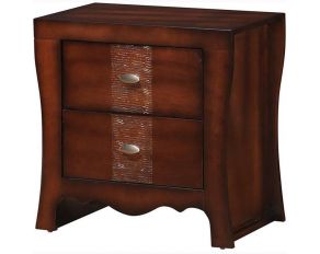 Jenny 2 Drawer Nightstand in Medium Espresso Finish