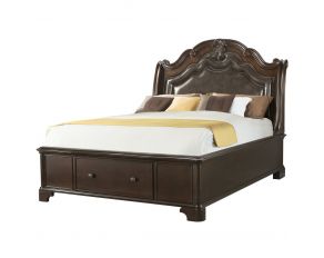 Tabasco Queen Storage Bed in Cherry Finish