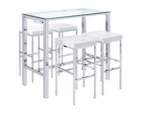 Lancy Bar Set in Clear and White Finish