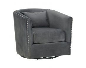 Stanton Swivel Chair in Gunmetal Finish