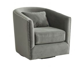 Stanton Swivel Chair in Mercer Gunmetal Finish