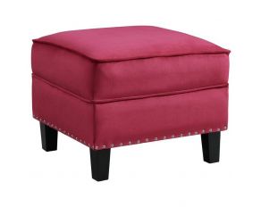 Tiffany Ottoman in Red Finish