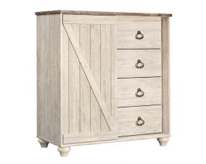 Ashley Furniture Willowton Dressing Chest in Whitewash