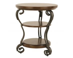 Ashley Furniture Nestor Chair Side End Table in Medium Brown