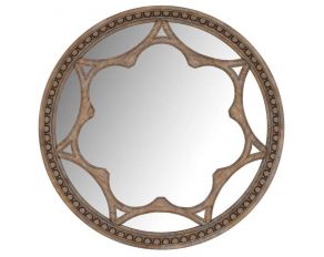 Architrave Round Mirror in Rustic Almond