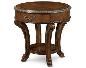 ART Old World Round End Table in Cherry