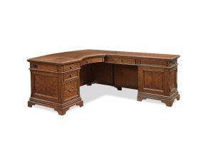 Hawthorne 66 Inch L Shaped Desk in Carmel Brown