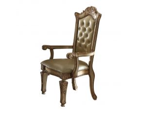 Acme Furniture Vendome Arm Chair in Gold Patina and Bone Finish - Set of 2