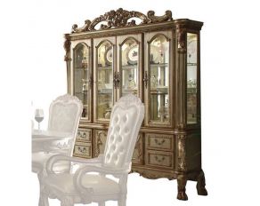 Acme Furniture Dresden Hutch & Buffet in Gold Patina and Bone Finish