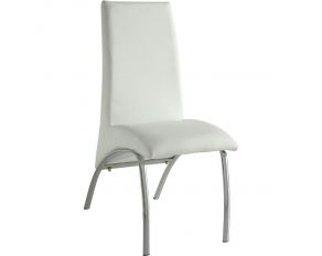 Acme Furniture Pervis Side Chair in White PU and Chrome Finish - Set of 2