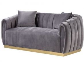 Elchanon Loveseat with 2 Pillows in Gray