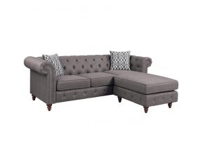 Waldina Sectional Sofa in Brown Fabric