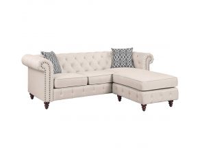 Waldina Sectional Sofa in Beige Fabric