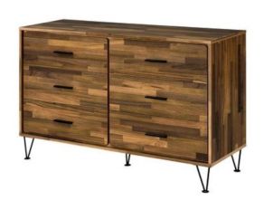 Hestia 6 Drawer Dresser in Walnut Finish