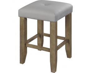 Charnell Set of 2 Counter Height Stools in Gray and Oak Finish