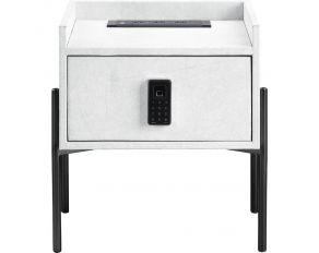 Metis Nightstand with USB in Vintage White