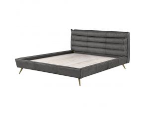 Doris Eastern King Upholstered Bed in Gray