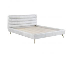 Doris Eastern King Upholstered Bed in Vintage White