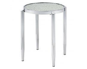 Abbe End Table with Glass Top in Chrome Finish