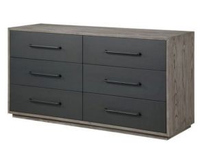 Estevon 6 Drawer Dresser in Gray Oak Finish