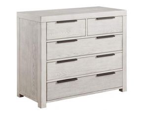 Celerina 5 Drawer Chest in Weathered White Finish