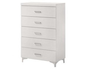 Casilda 5 Drawer Chest in White Finish