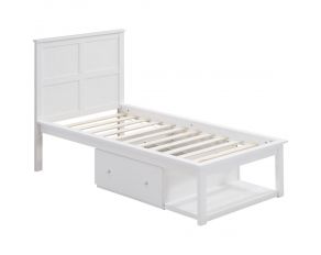 Iolanda Storage Twin Bed in White Finish