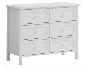 Iolanda 6 Drawer Dresser in White Finish