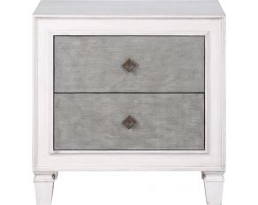 Katia Nightstand in Rustic Gray and White Finish