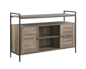 Baina TV Stand in Rustic Oak and Black Finish